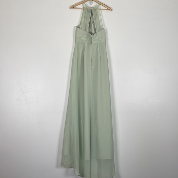 Alfred Angelo sleeveless halter open back jeweled neckline zip closure gown 8 - Picture 8 of 12
